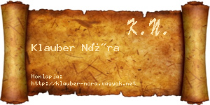 Klauber Nóra névjegykártya
